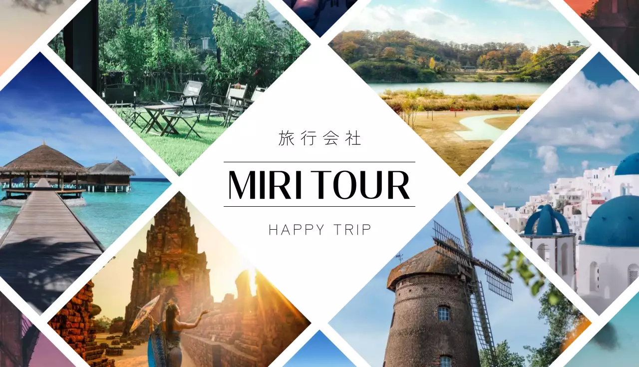 白黒 モダン 旅行 名刺