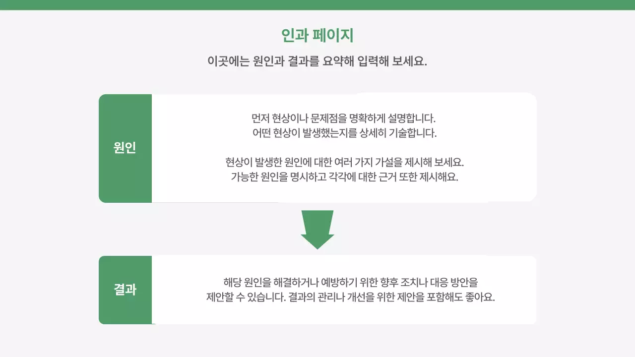 초록색의 심플한 사업 계획 및 평가 보고서