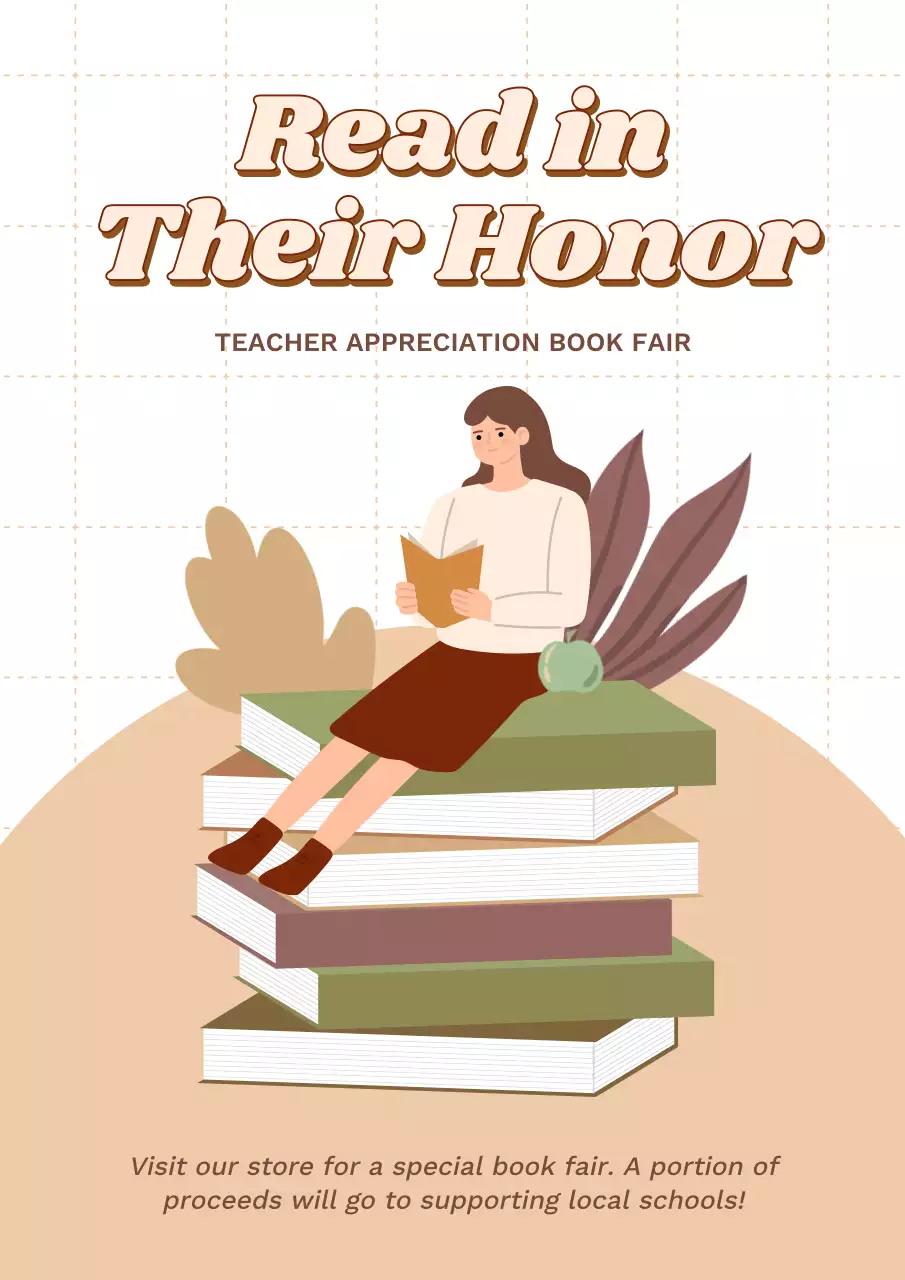 Beige Simple Book Event Poster