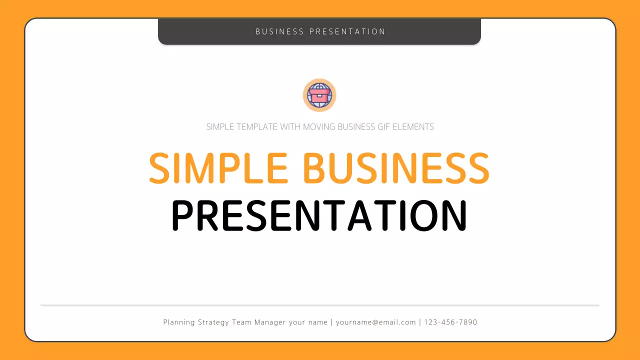 오렌지 심플 비즈니스 프레젠테이션