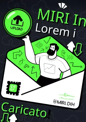 Promuovete una newsletter in stile pop-art in nero e chartreuse