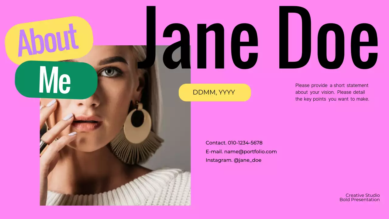 Purple Bold Portfolio Presentation