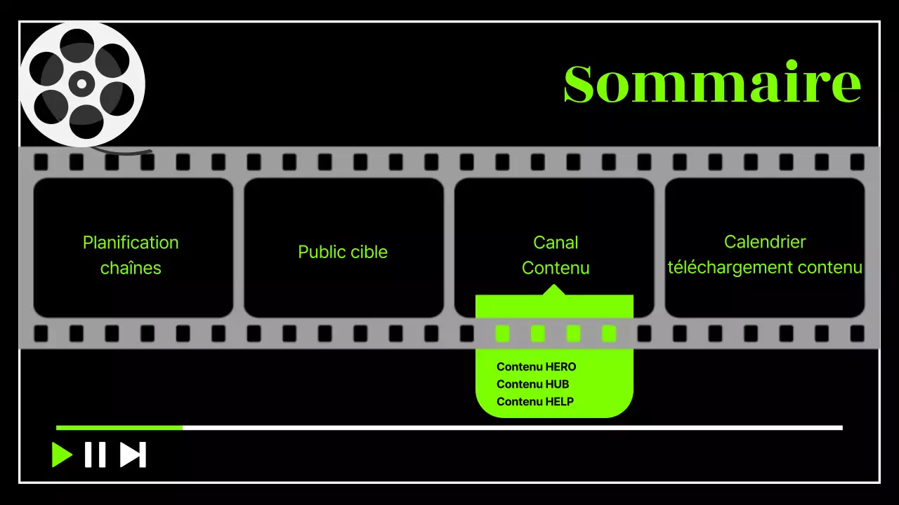 Black & Neon trendy Channel Content Plan proposal