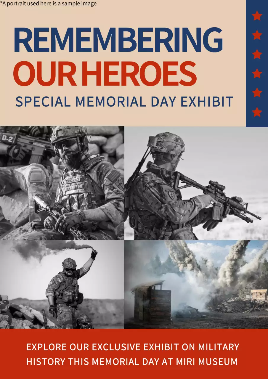 Beige Traditional Memorial Exhibit Poster