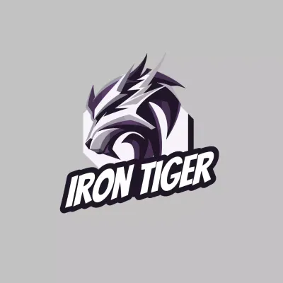 Grey Modern Tiger Logo YouTube Thumbnail