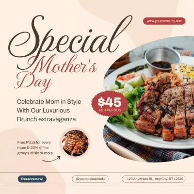 Beige Elegant Brunch Promotion Social Media Post