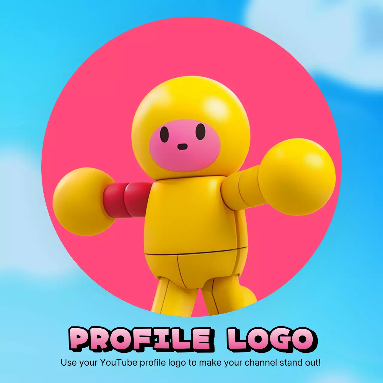 Pink Modern Toy Logo YouTube Thumbnail