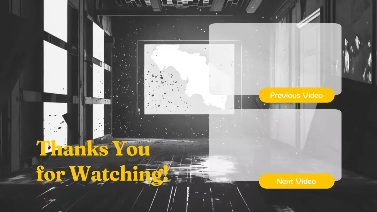 블랙 앤 옐로우 모던 엔딩 영상 시청에 대한 감사 인사