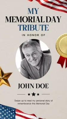 Beige Classic Memorial Day Tribute Instagram Post