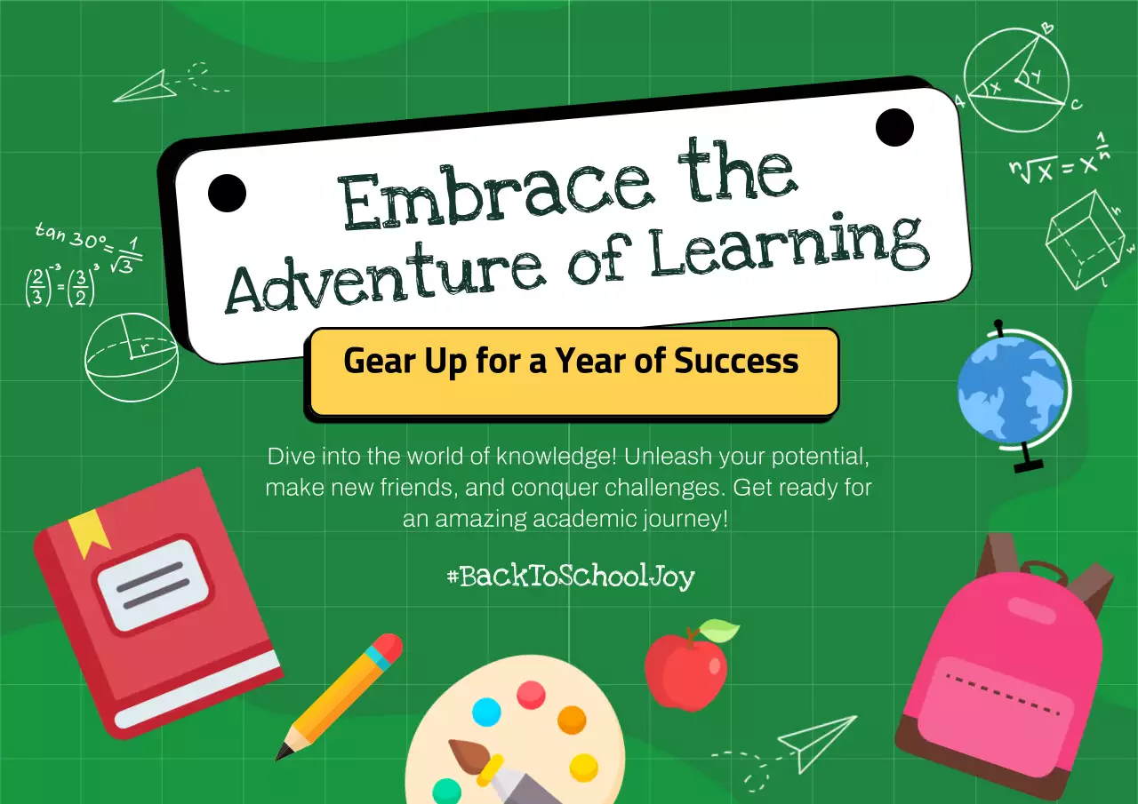 Green Retro School Promotion Poster