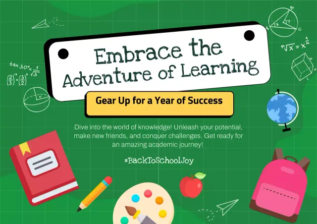 Green Retro School Promotion Poster