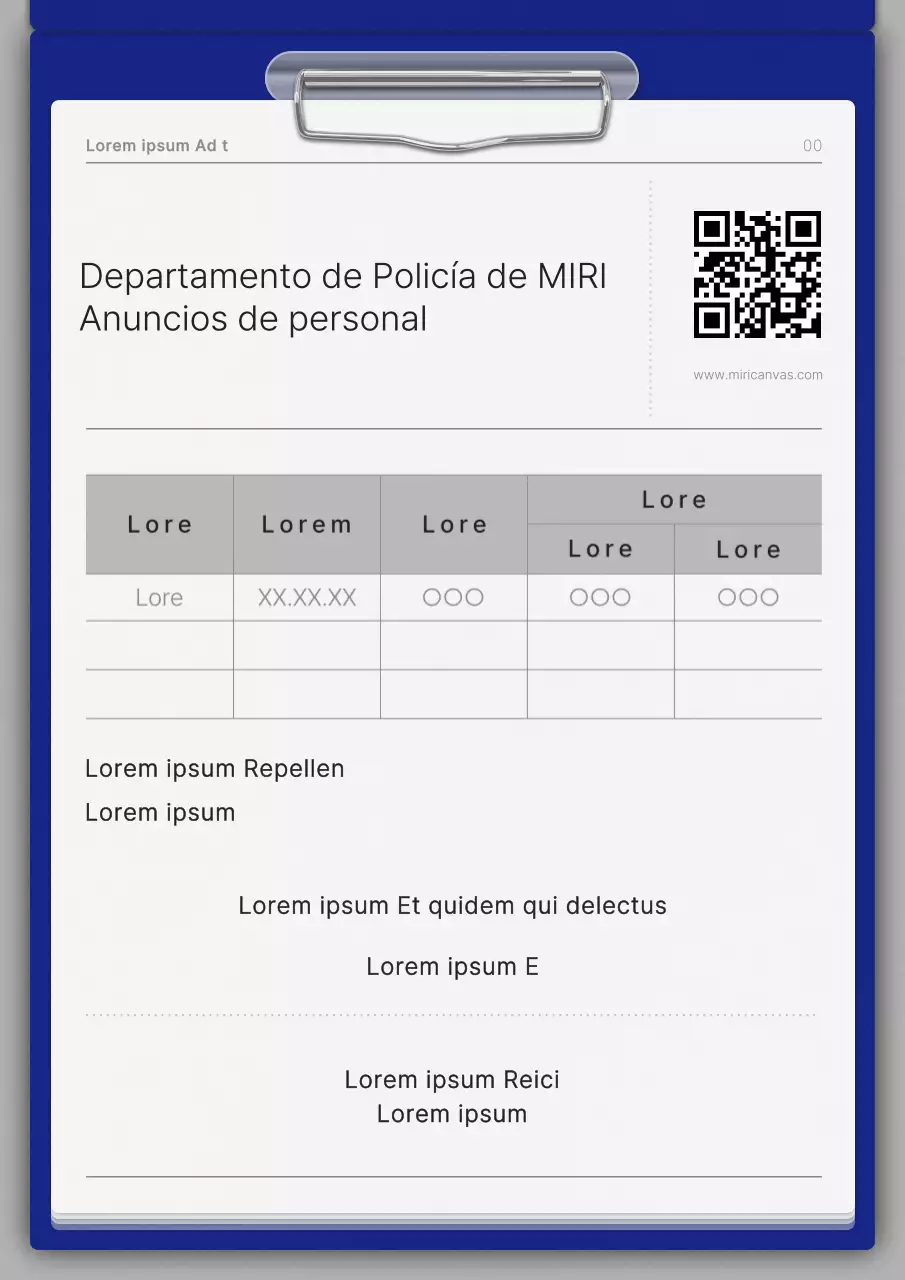 Guía de anuncios públicos modernos en azul y negro