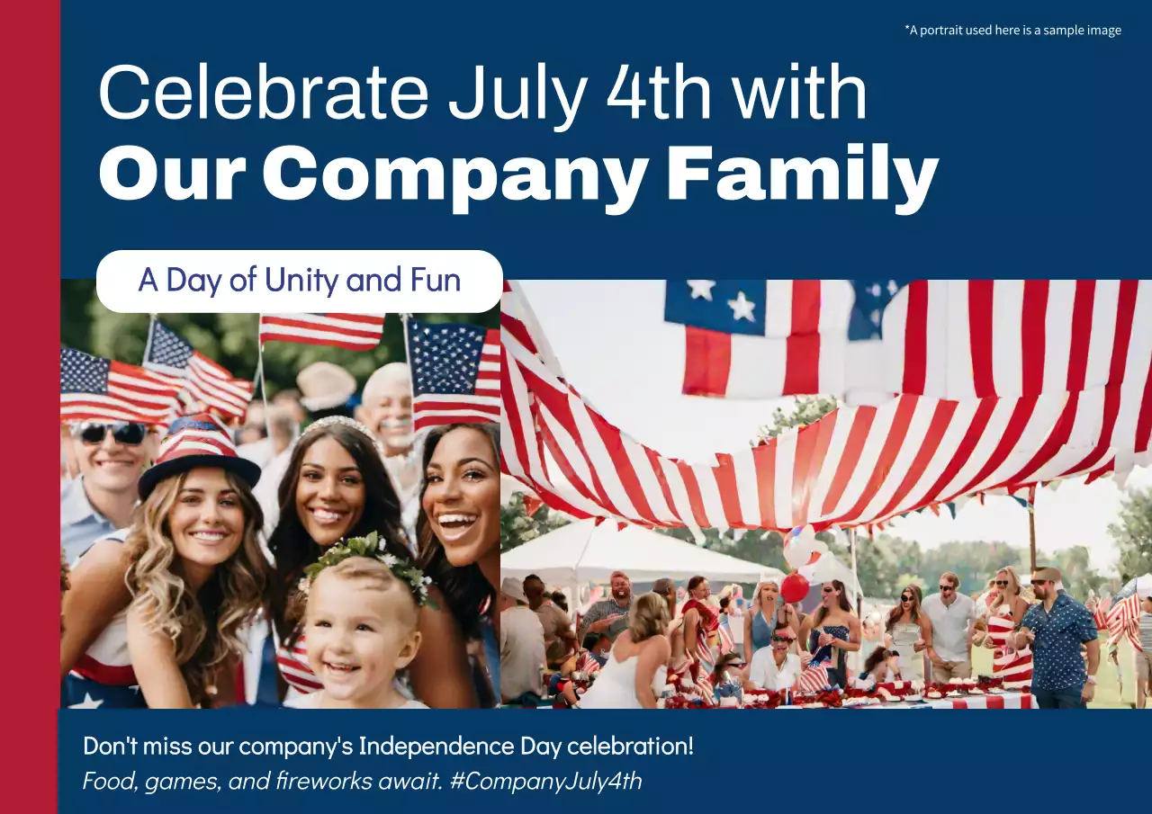 Red Modern Independence Day Event Poster