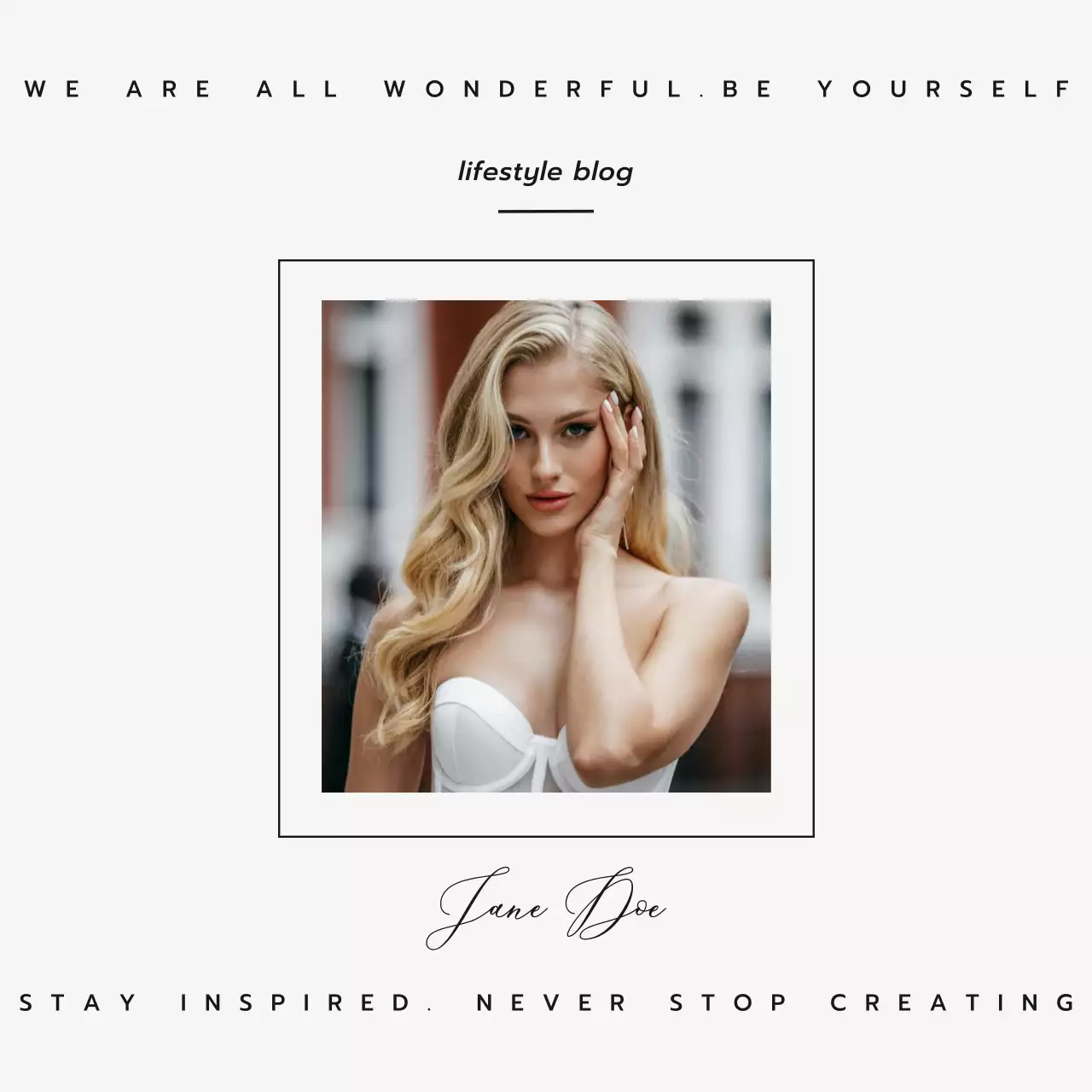 White Modern Lifestyle Blog Announcement Social Media Post