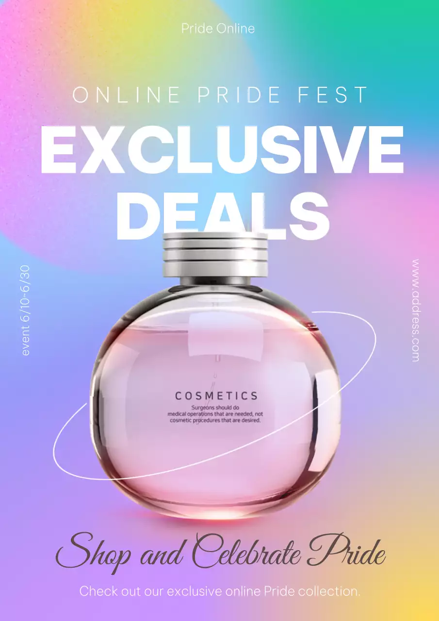 Rainbow Trendy Cosmetics Promotion Poster