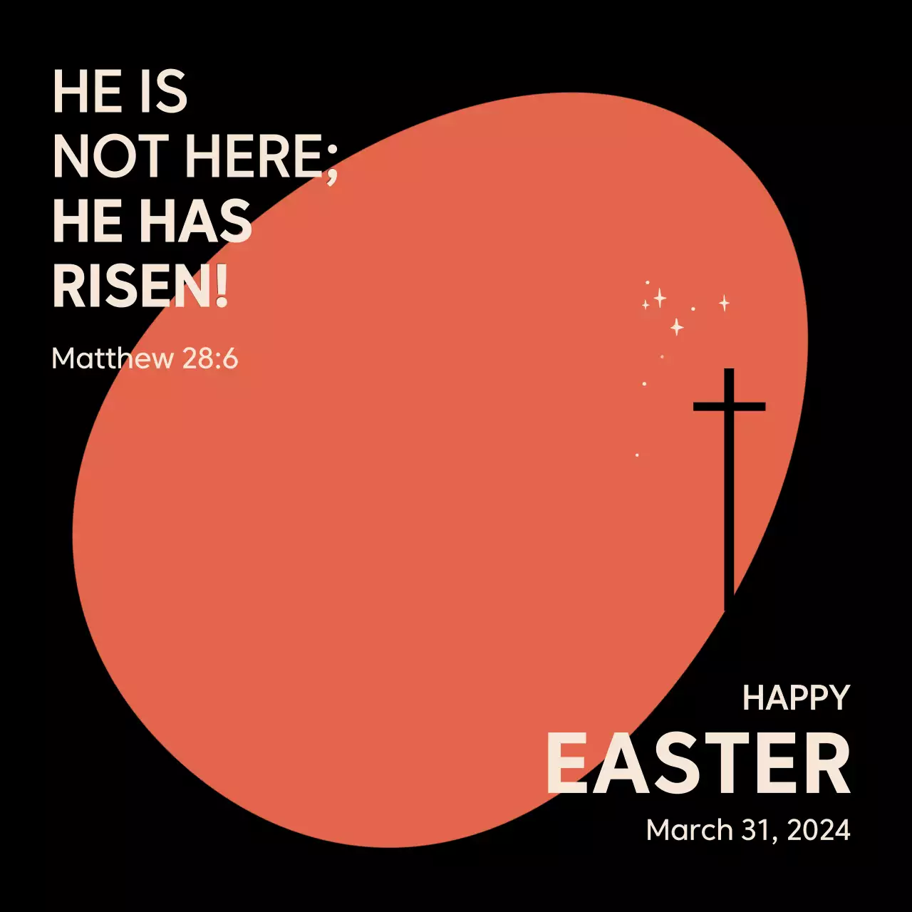 Coral Minimal Easter Announcement Social Media Post