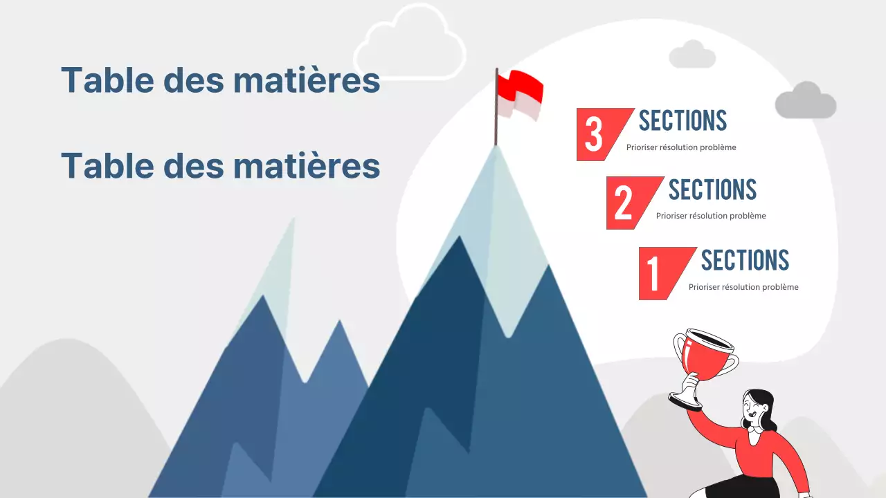 Proposition de buts et d'objectifs simples en rouge et en bleu marine