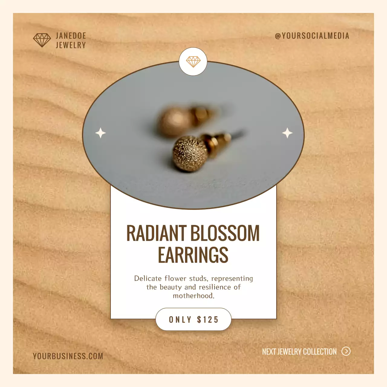 Beige Elegant Jewelry Promotion Social Media Post