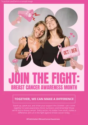Pink Simple Awareness Announcement Poster
