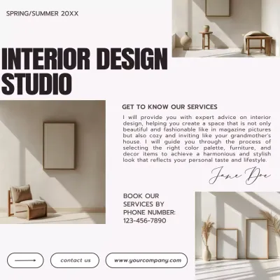Beige Minimalist Interior Advertisement Instagram Post