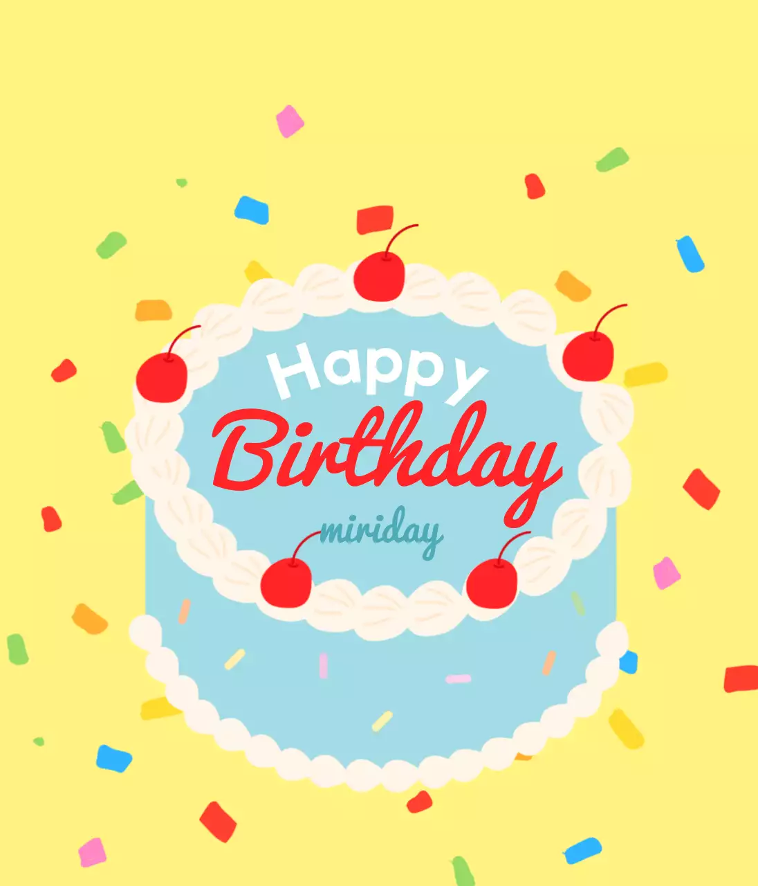 알록달록한 생일 케이크 컨셉의 레터링 문구