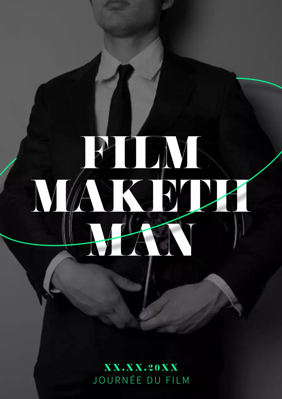 Annonce de la journée du cinéma moderne en noir et blanc