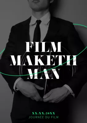 Annonce de la journée du cinéma moderne en noir et blanc