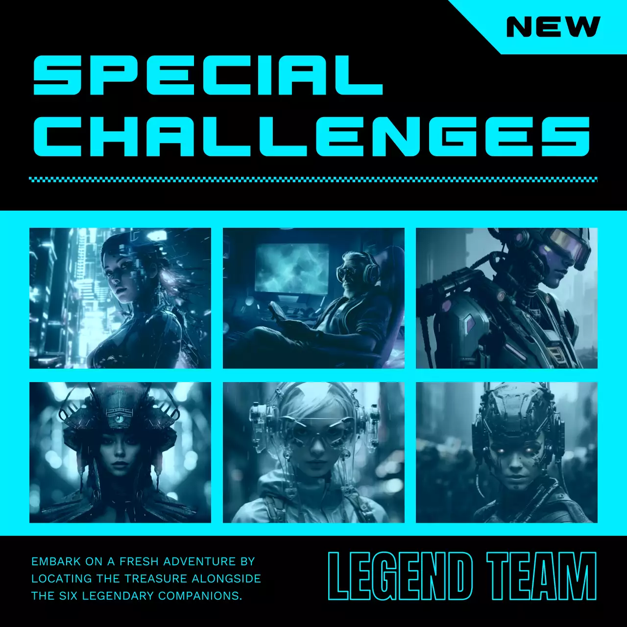 Blue Cyber Game Promotion Social Media Post