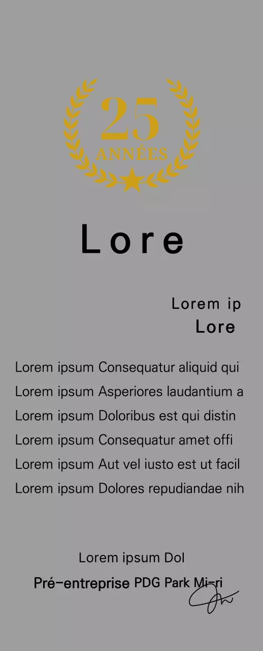 Plaque de longévité avec lauriers et étoiles en or