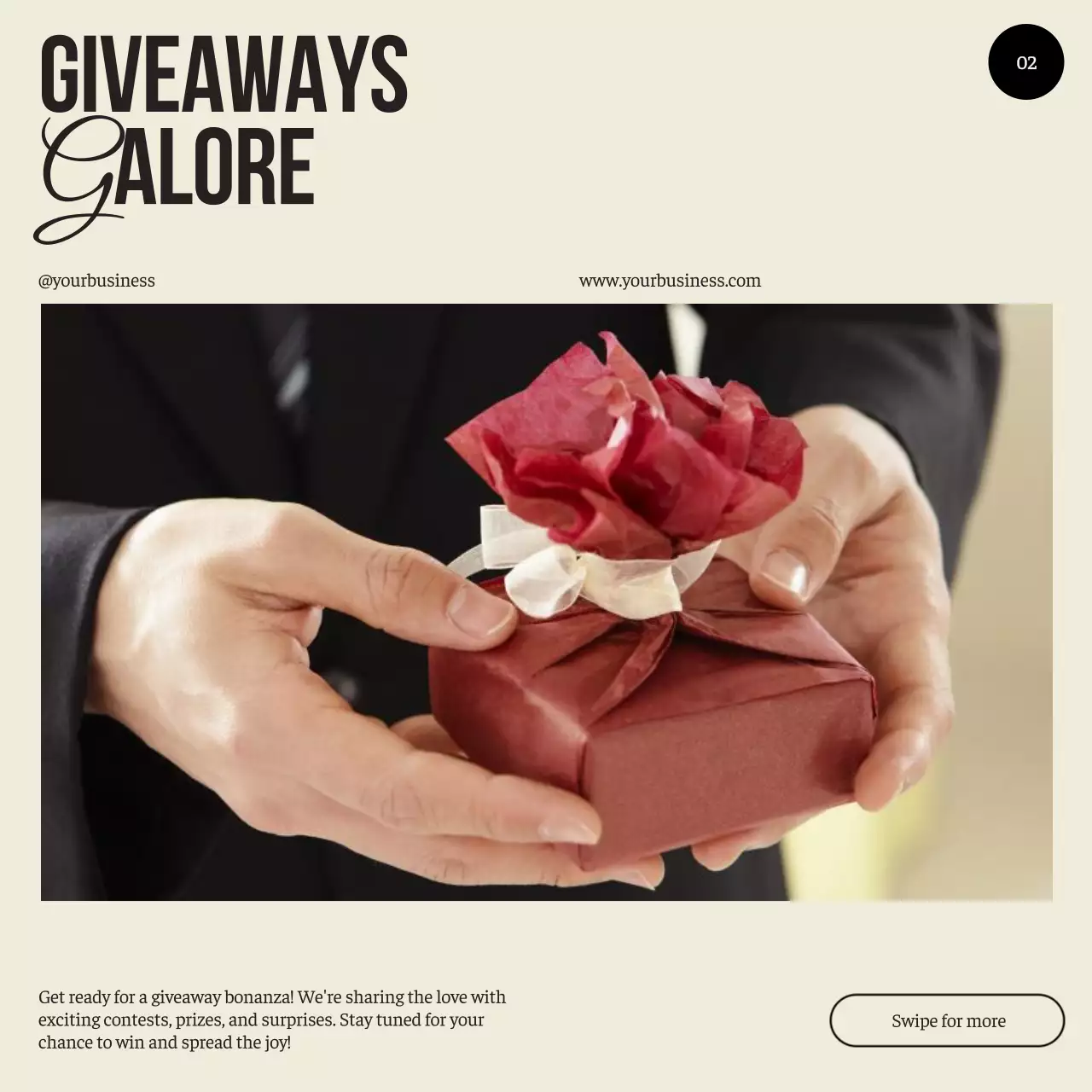 Beige Modern Follower Promotion Social Media Post