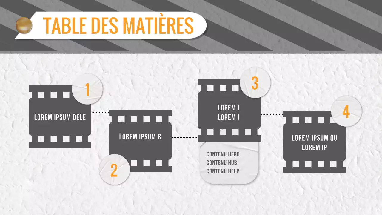 Pitch de planification du contenu vidéo, gris et jaune, à la mode