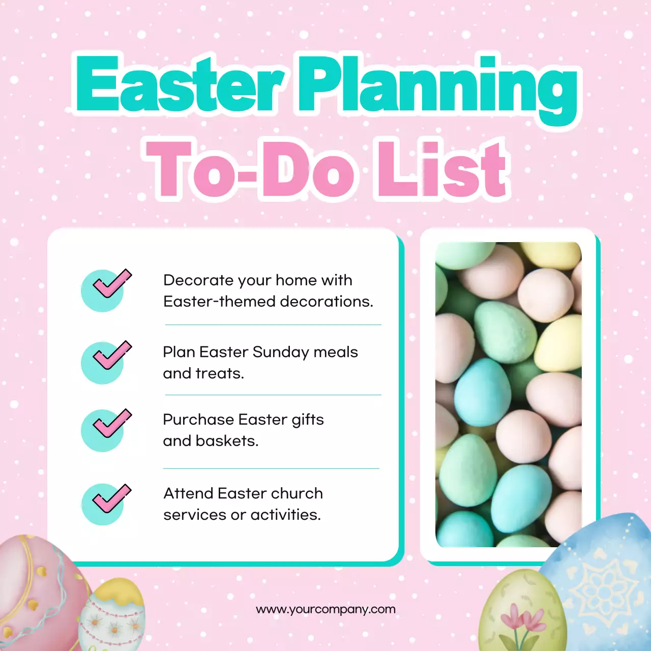 Pink Simple Easter Planner Social Media Post
