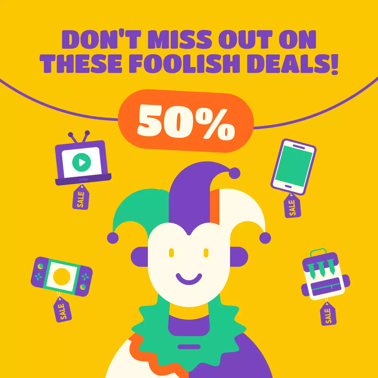 Colorful Trendy Sale Promotion Social Media Post