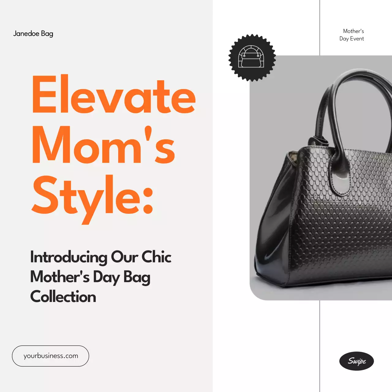 Orange Elegant Mother's Day Promotion Social Media Post
