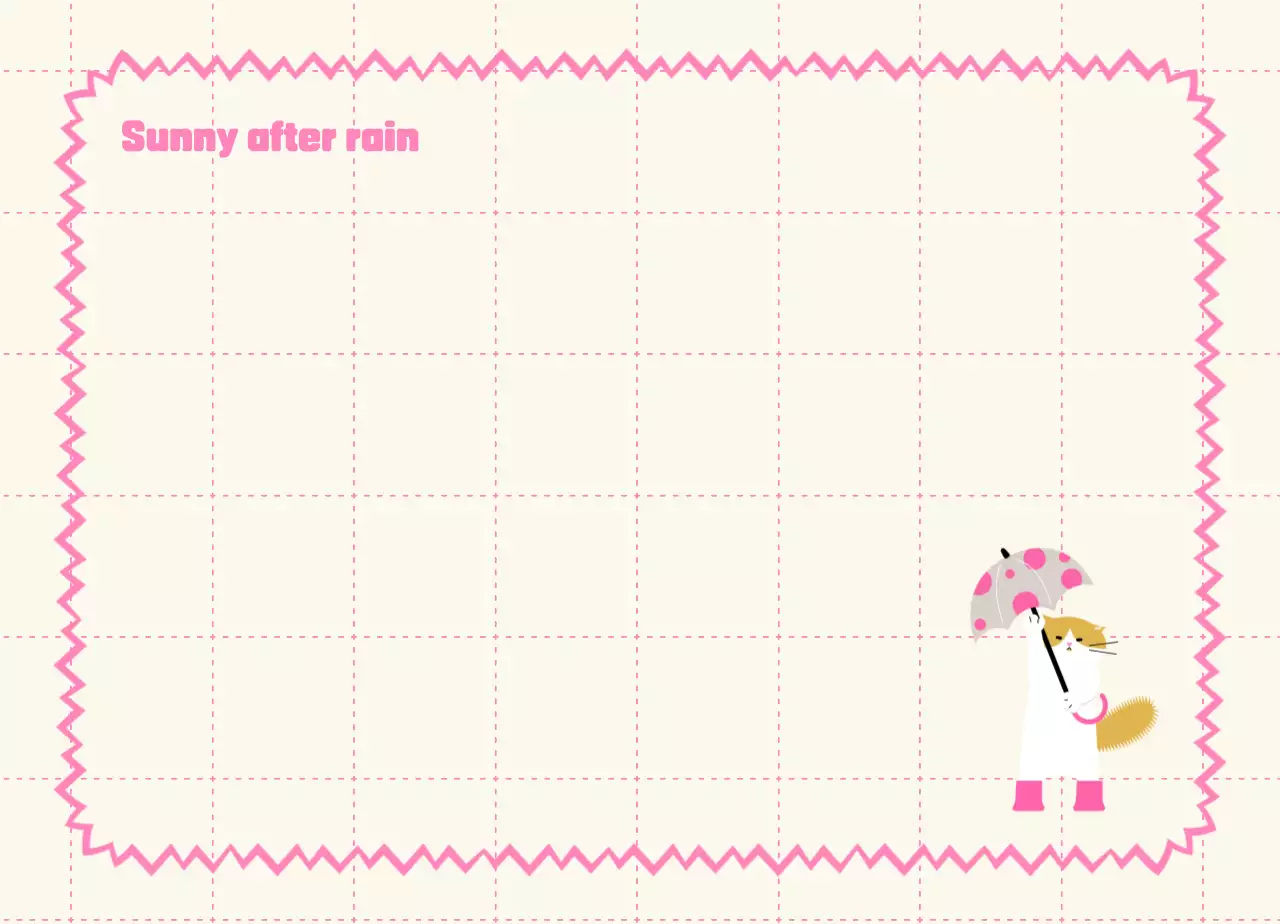 핑크와 베이지의 고양이 일러스트가 들어간 카페 굿즈용