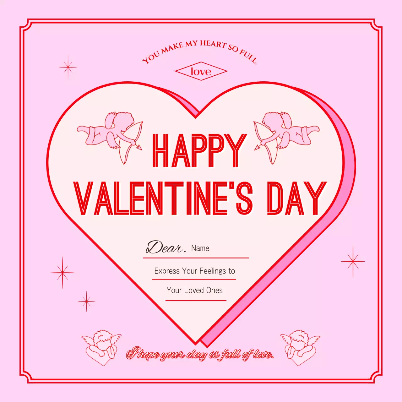 Pink Vintage Valentine's Card Invitation Instagram Post