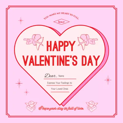 Pink Vintage Valentine's Card Invitation Instagram Post