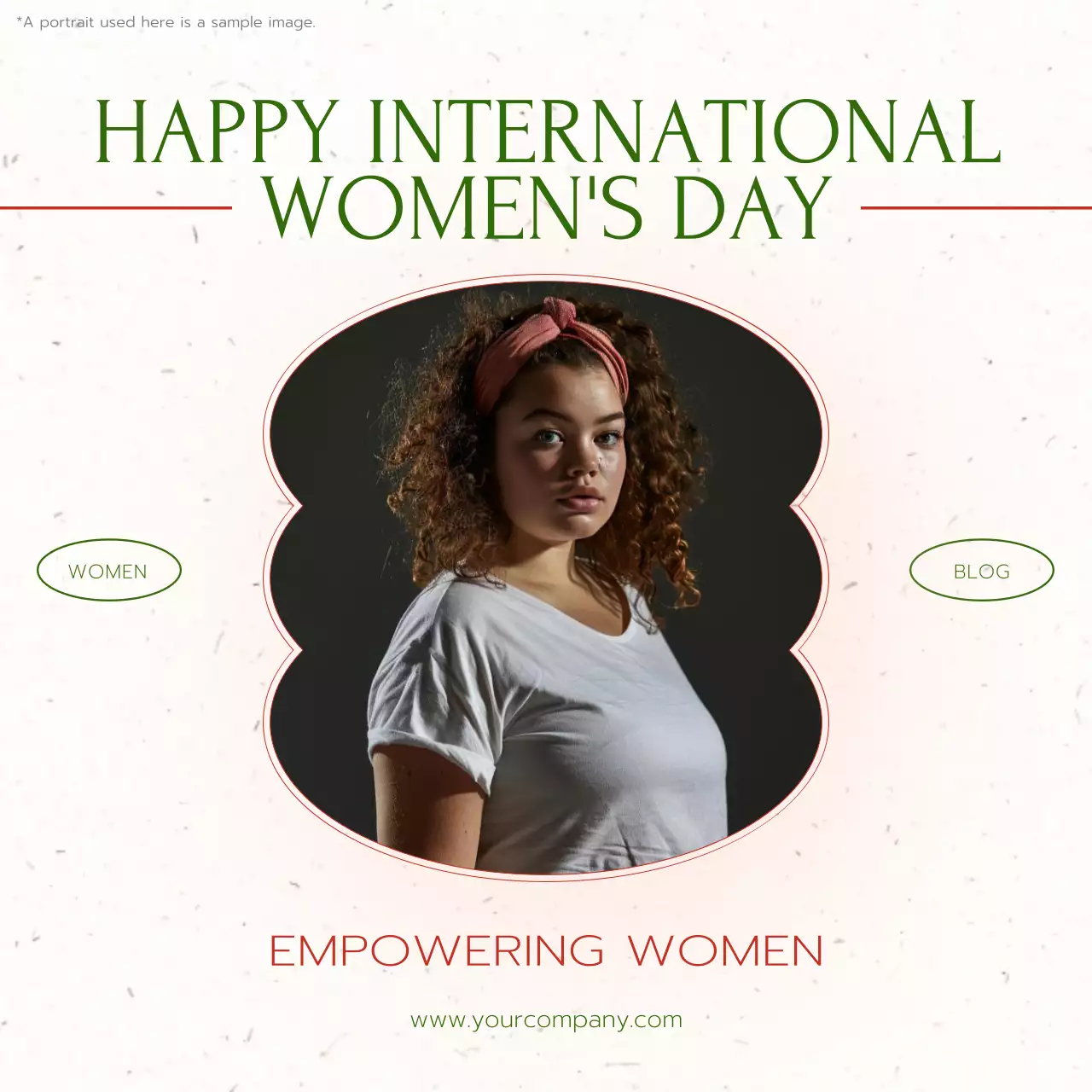 White and Green Trend Minimal International Women's Day Advertisement