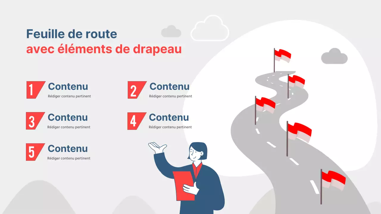 Proposition de buts et d'objectifs simples en rouge et en bleu marine