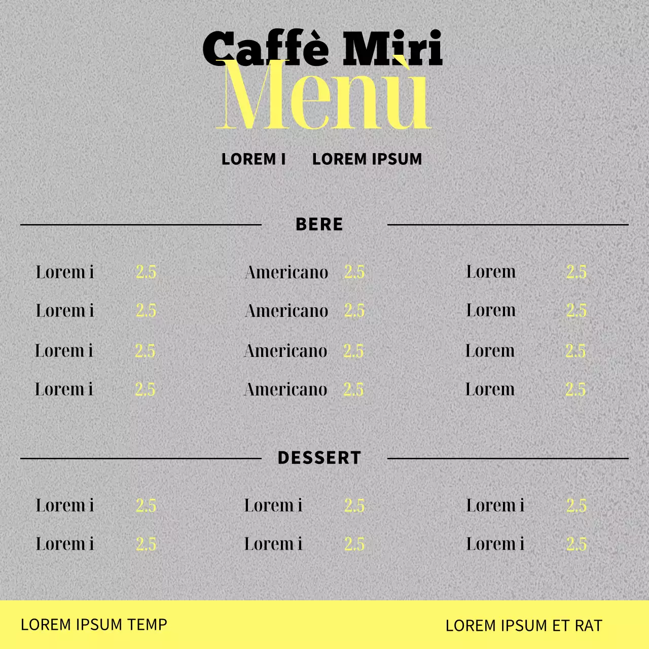 Postazione di design per il proprietario di un caffè alla moda in giallo e nero