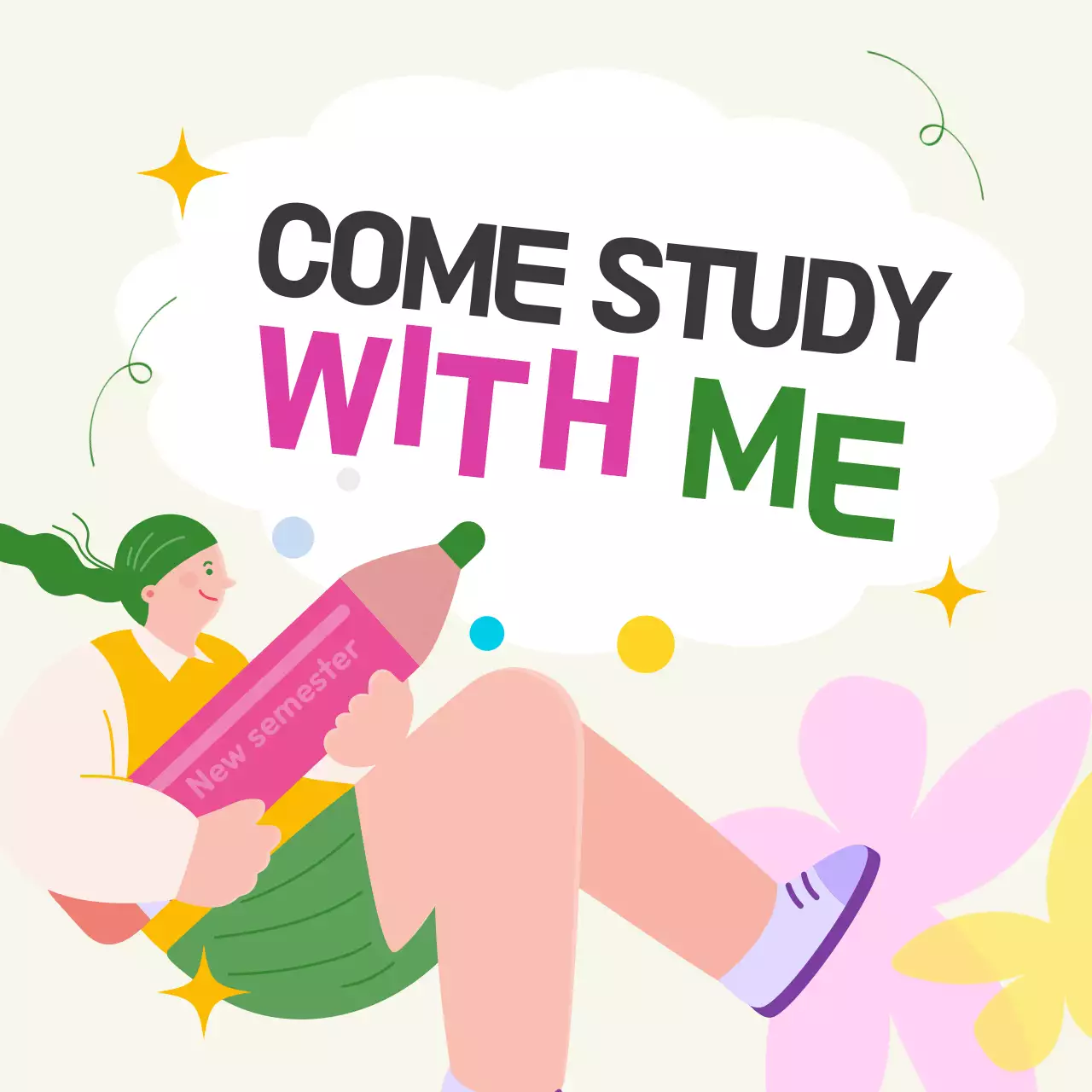 Colourful Trendy Study Announcement Poster