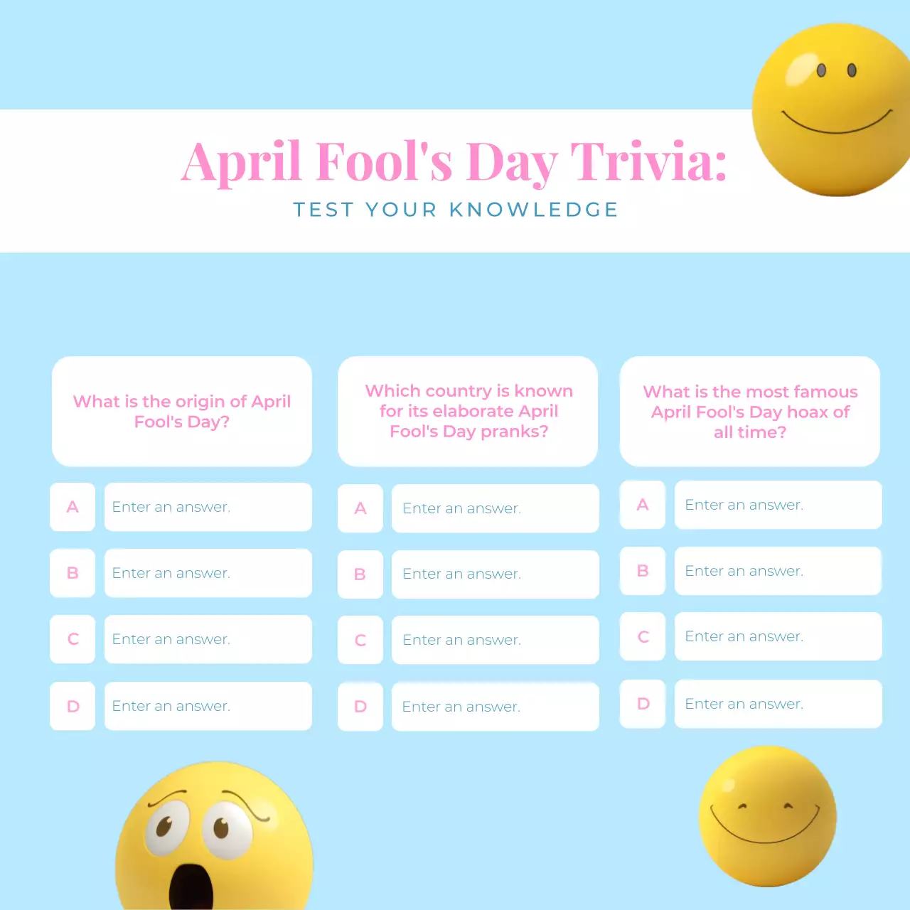 Blue Simple Trivia Guide Social Media Post