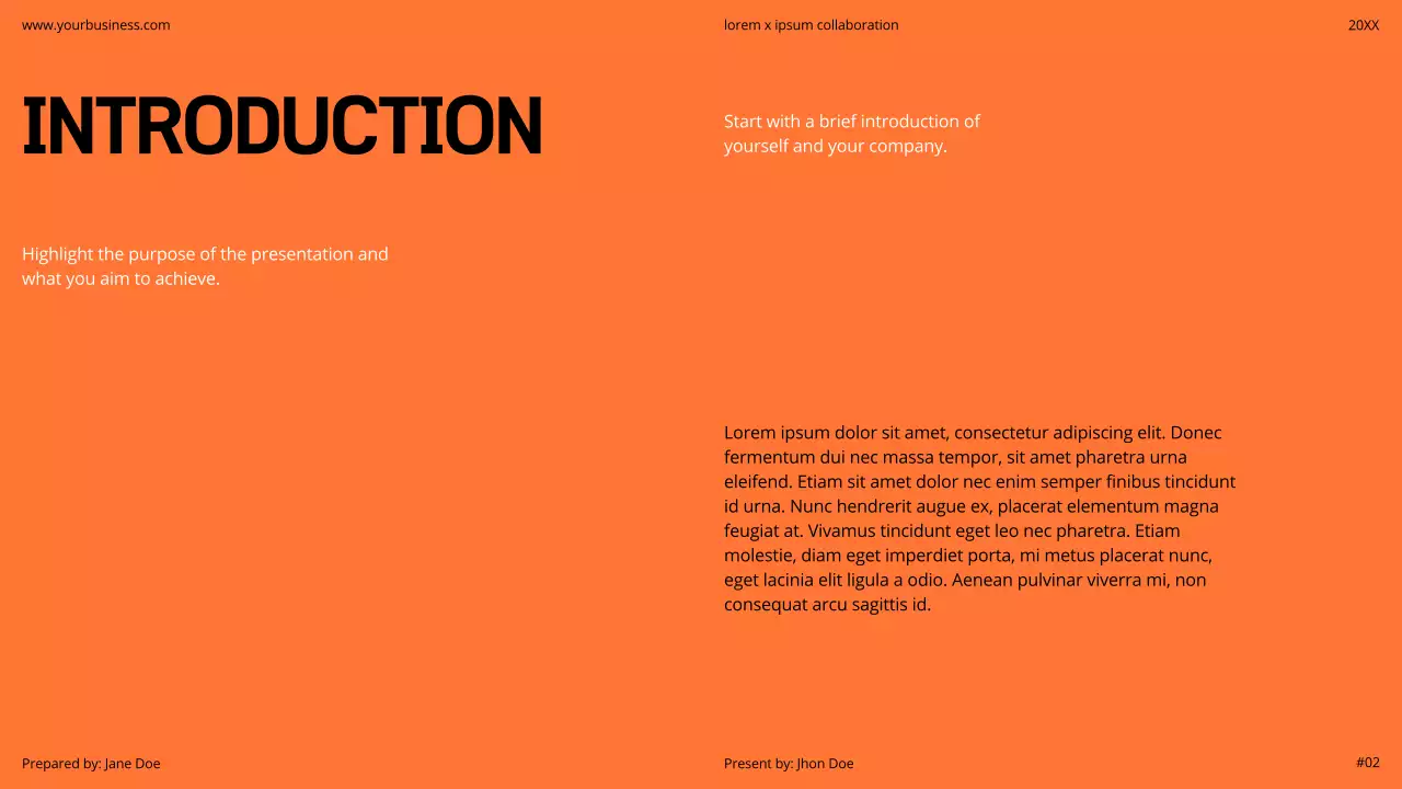 Orange Modern Business Pitch Presentation