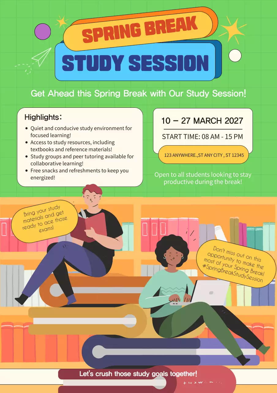 Green Trendy Study Event Poster