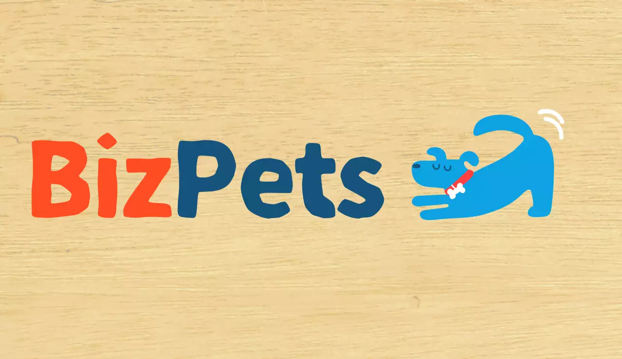 심플한 파랑색 귀여운 강아지 카페 홍보