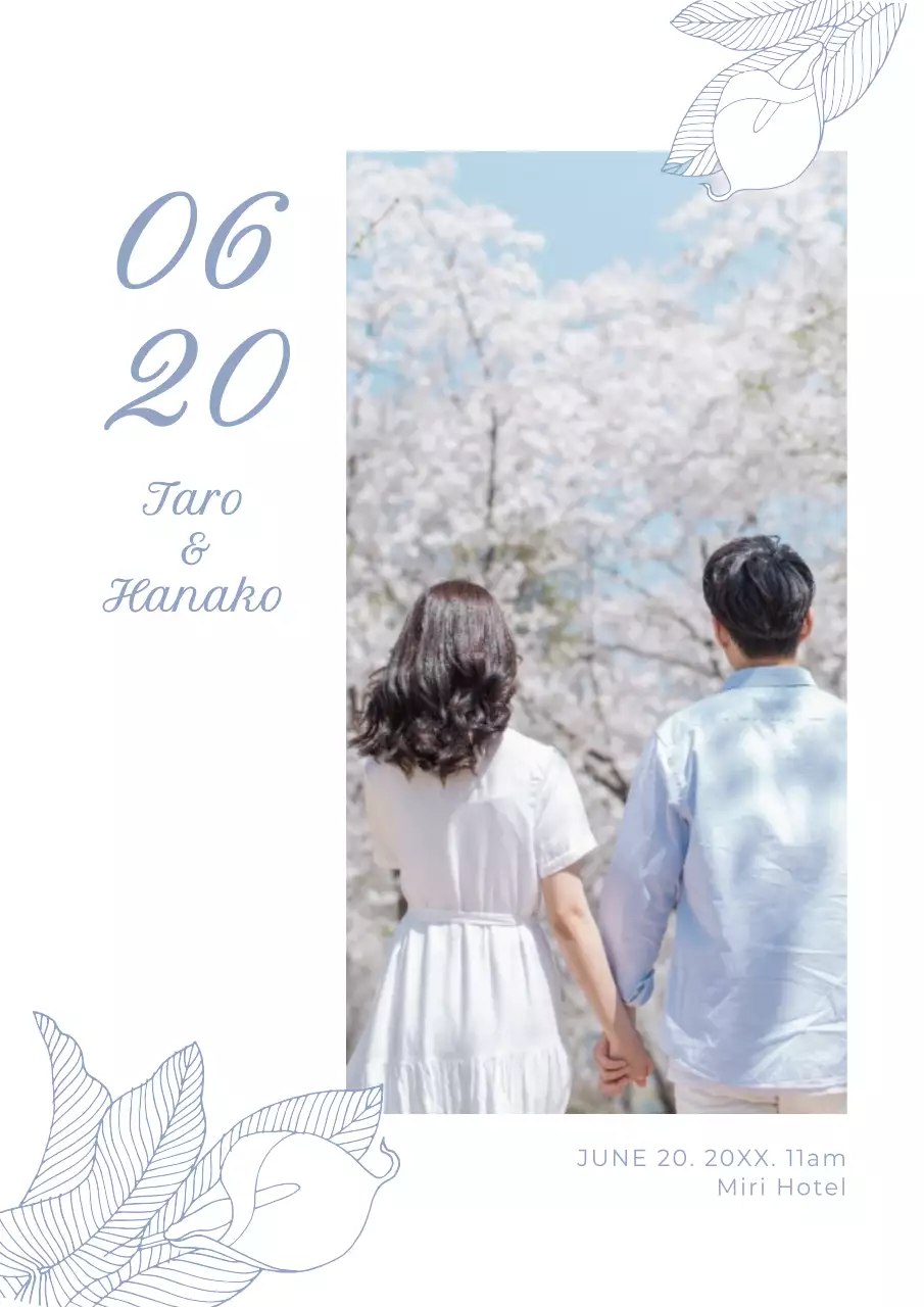 白 シンプル 結婚式 招待状 ポスター