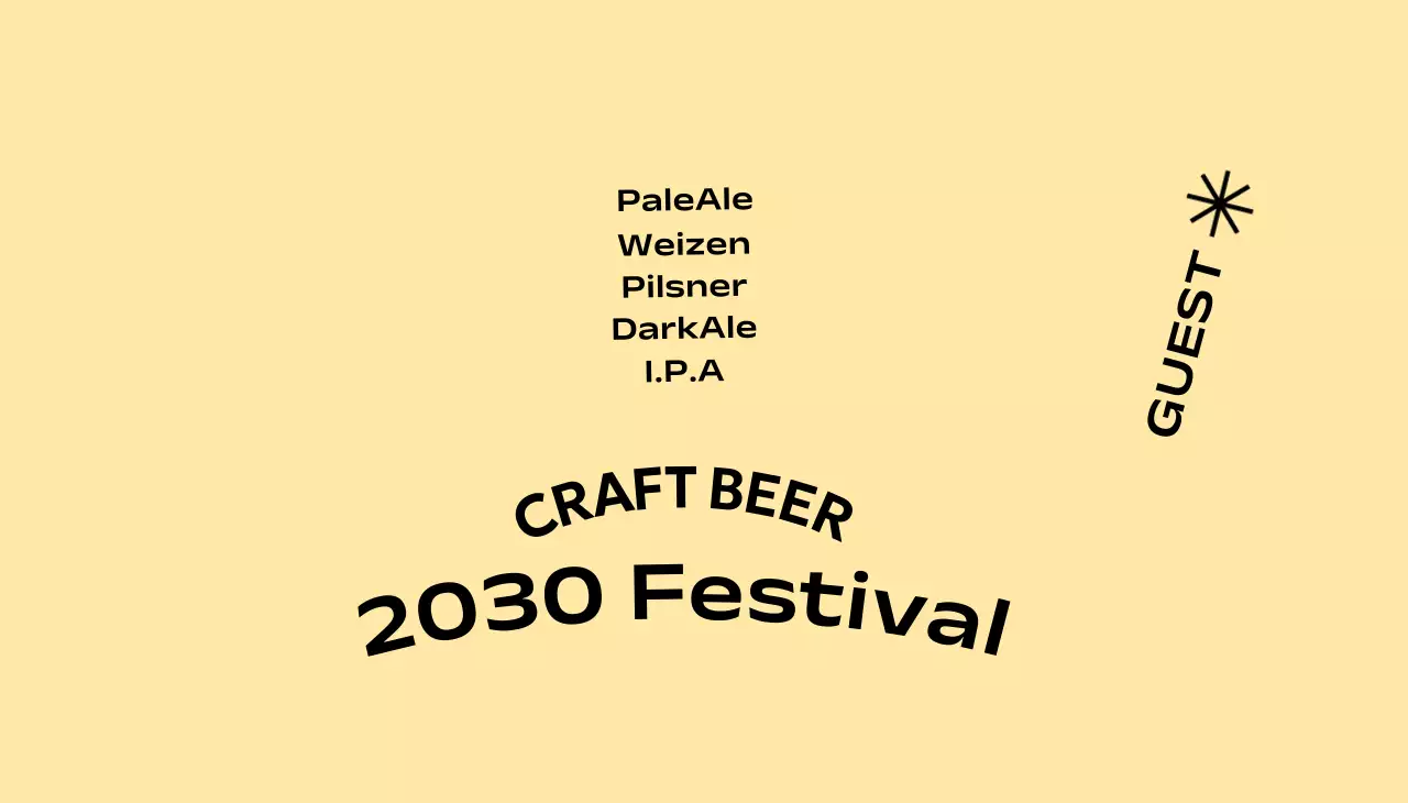 단색 배경과 고딕체가 있는 심플한 컨셉의 수제 맥주 축제