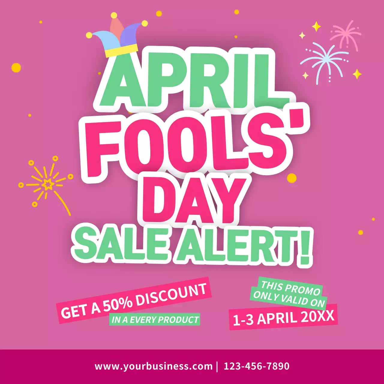 핑크 트렌디 세일 프로모션 소셜 미디어 게시물