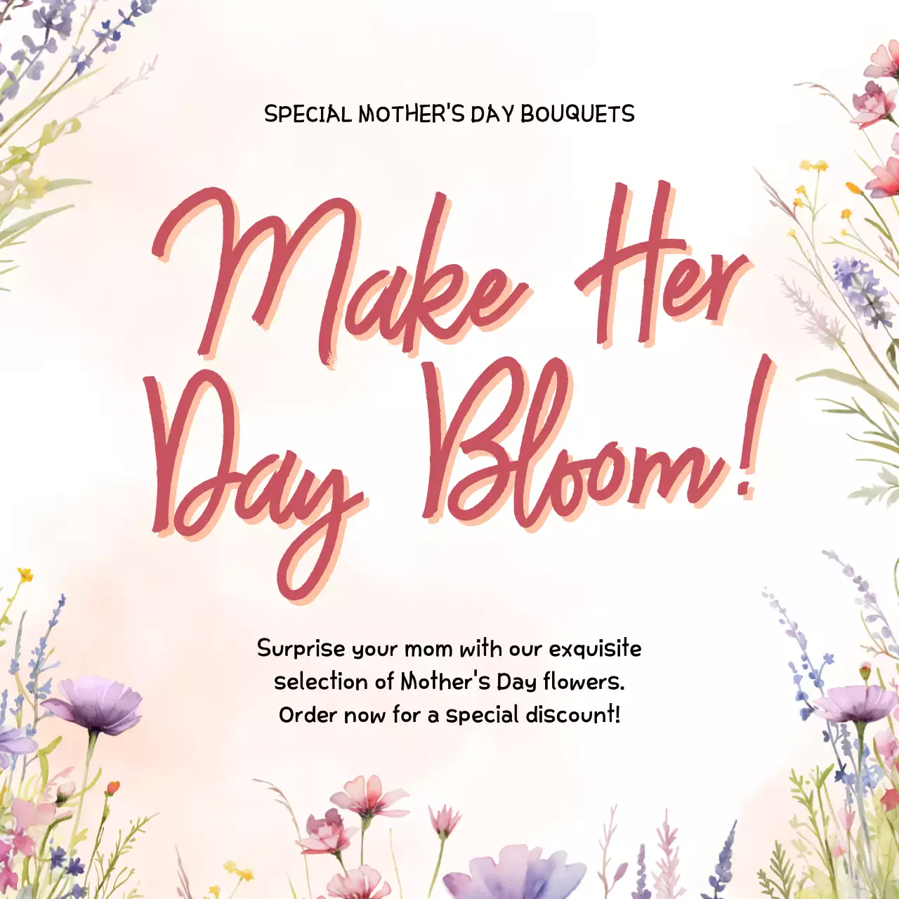 Pink Floral Mother's Day Promotion Social Media Post