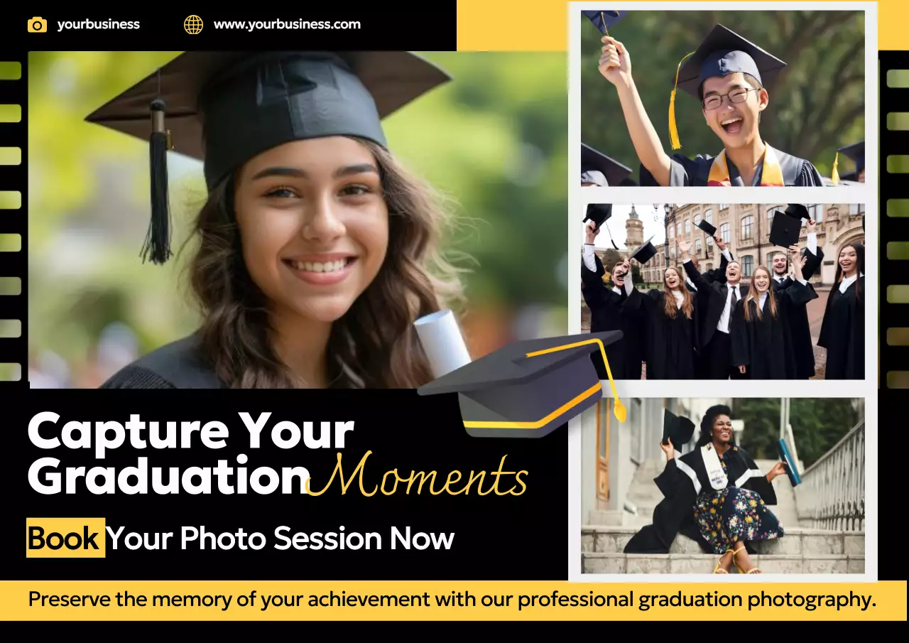 Black Professional Graduation Promotion Poster